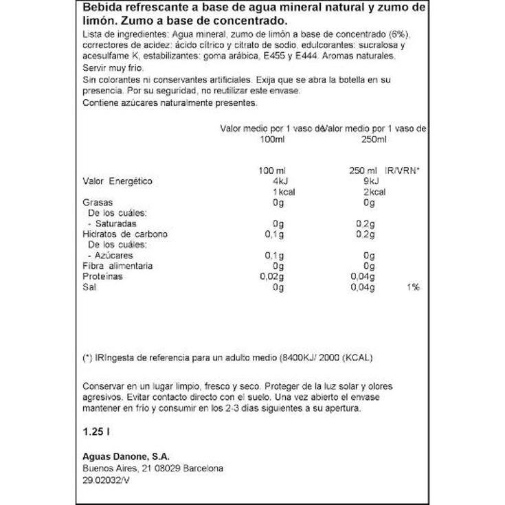 LIMONADA ZERO FONT VELLA BTLLA 1250 ML