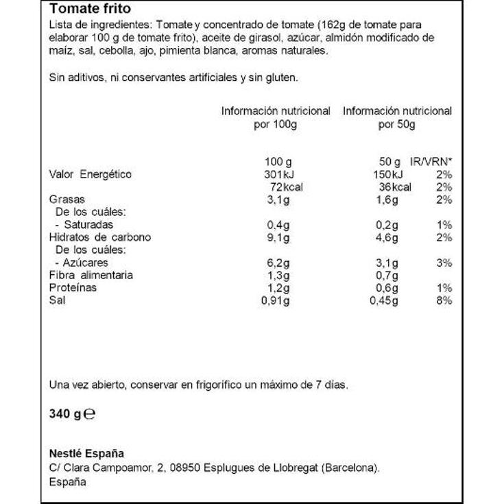 TOMATE FRITO (PVP 1 ) SOLIS FRASCO 340 GR