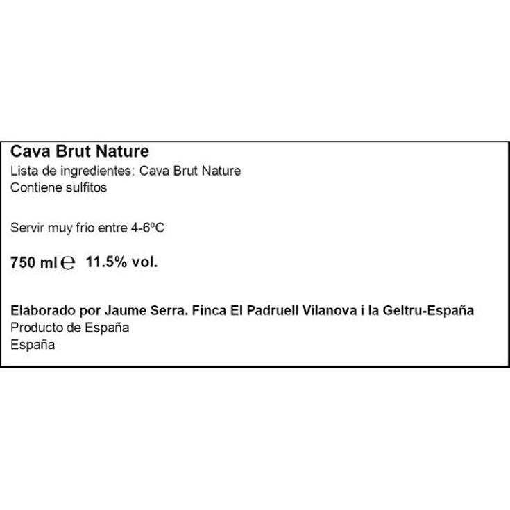 CAVA SEMI SECO 11,5º JAUME SERRA BTLLA 75 CL