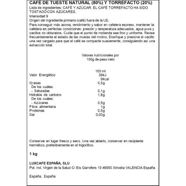 CAFE GRANO MEZCLA SPAR BOLSA 1 KG