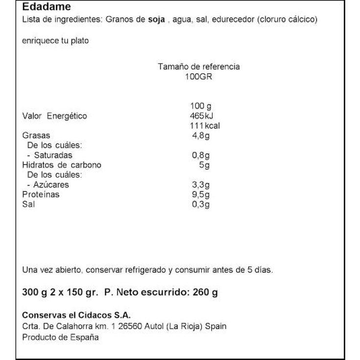 EDAMAME 2X130 GR CIDACOS PACK 300 GR