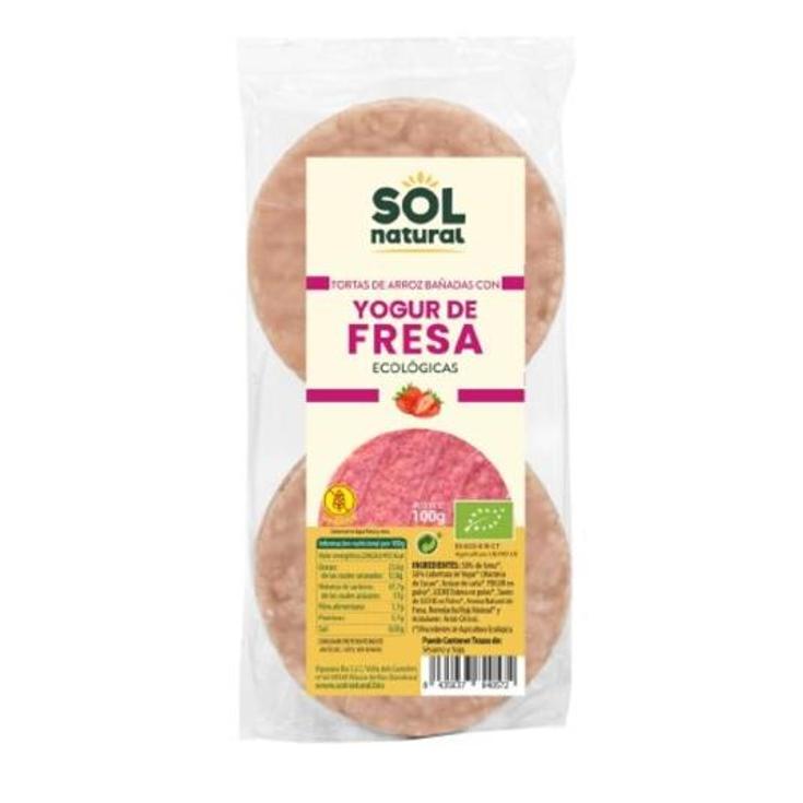 TORTAS ARROZ/YOGUR C/FRESA BIO SOL NATURAL BOLSA 100 UD