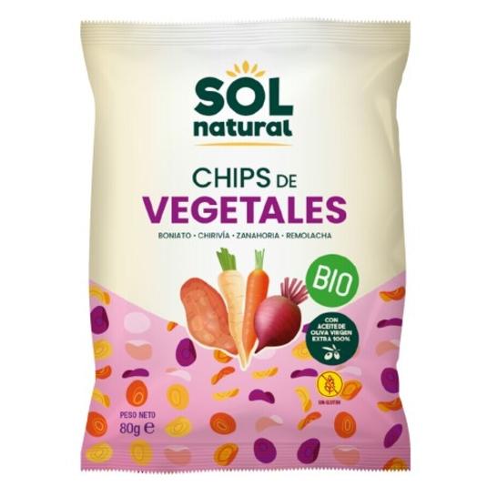 CHIPS VEGETALES ACEITE OLIVA SOL NATURAL BOLSA 80 GR