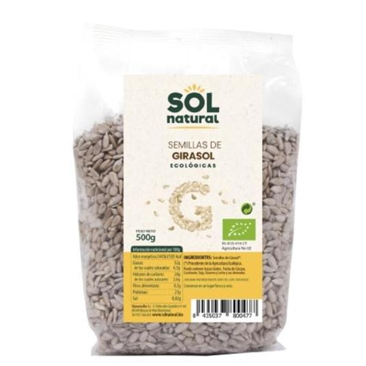 SEMILLAS DE GIRASOL BIO SOL NATURAL BOLSA 500 GR