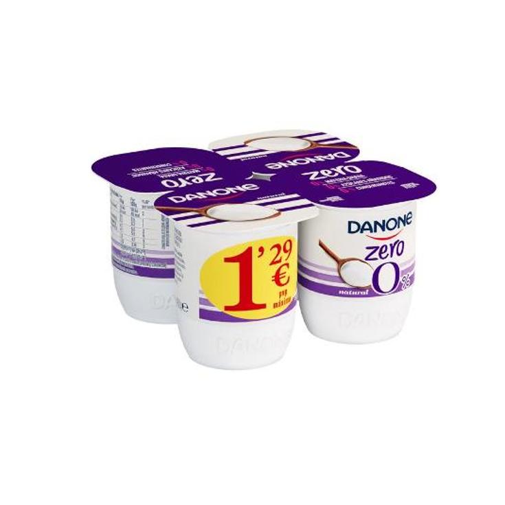 YOGUR DESNATADO NATURAL ZERO DANONE PACK 480 GR