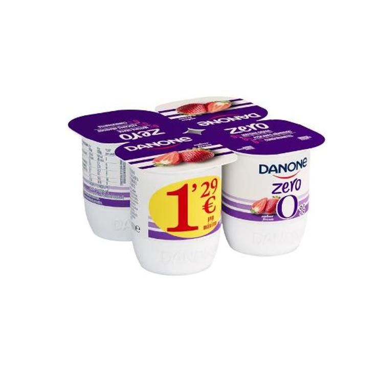 YOGUR DESNATADO FRESA ZERO DANONE PACK 480 GR