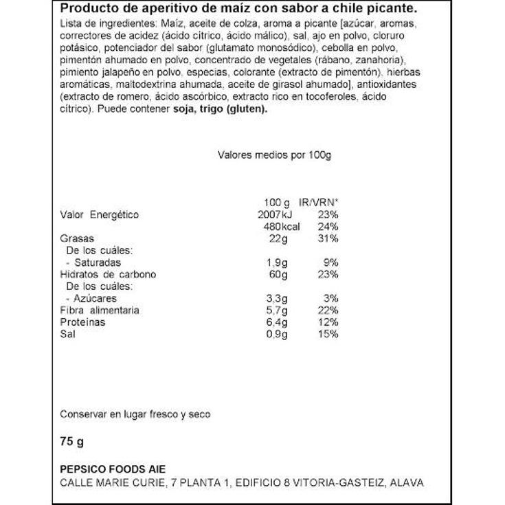 APERITIVO FLAMMING HOT DORITOS BOLSA 75 GR