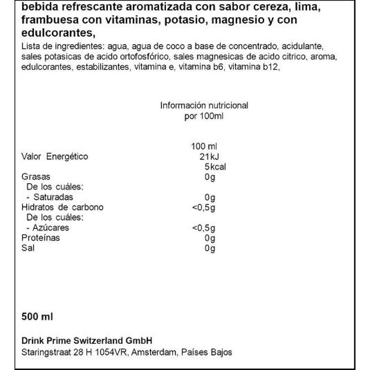 BEBIDA ISOTONICA ICE POP PRIME BTLLA 500 ML