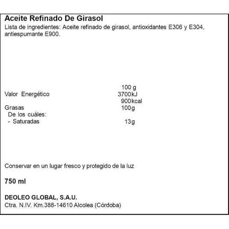 ACEITE GIRASOL KOIPESOL PET 750 ML