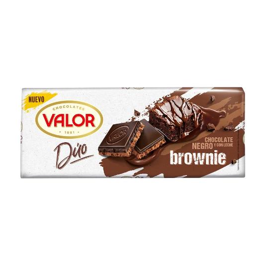 CHOCOLATE NEGRO-LECHE BROWNIE VALOR PTLLA 170 GR