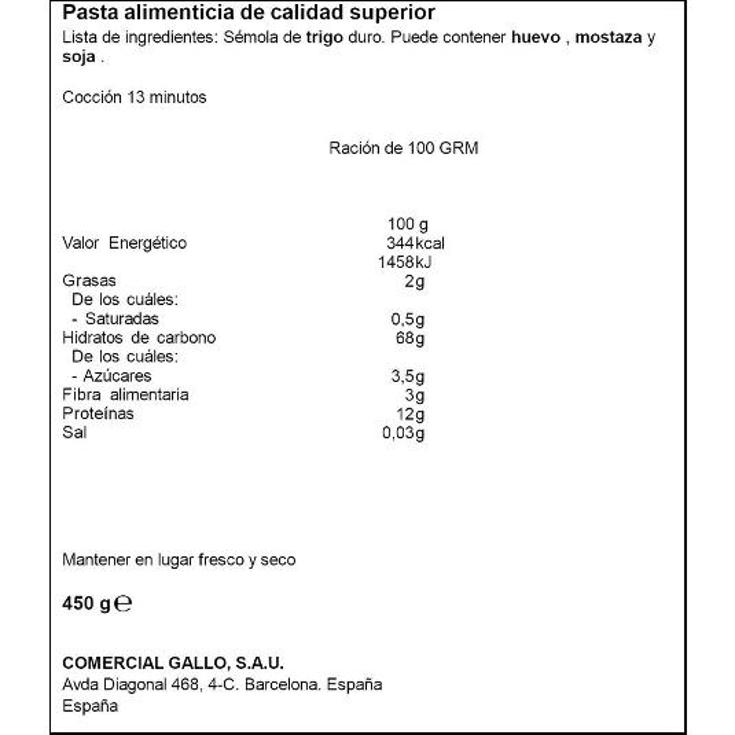 MACARRON XL GALLO PQTE 450 GR