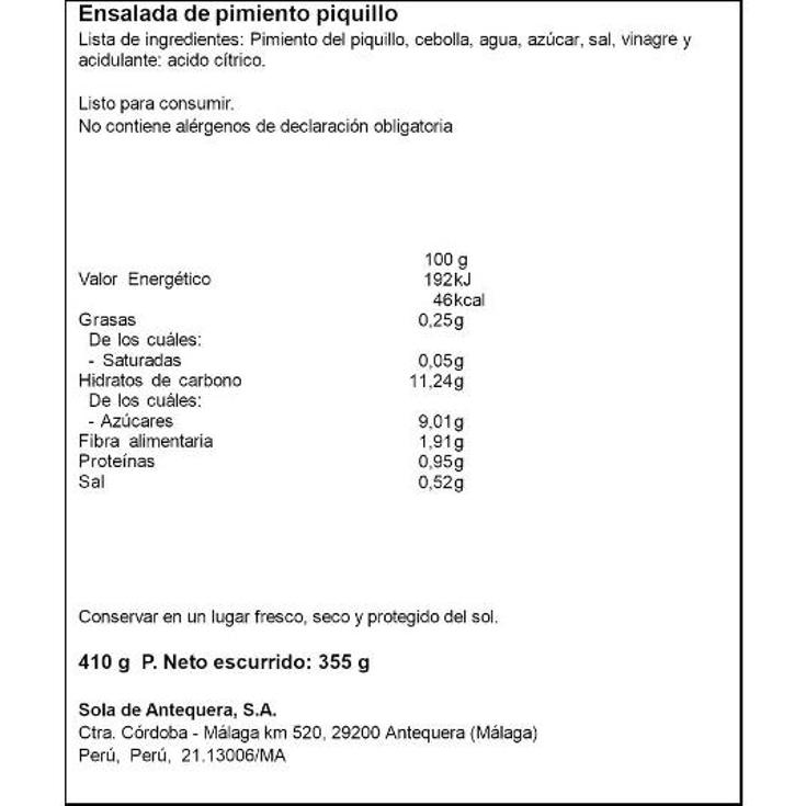 ENSALADA PIMIENTO ASADO ALSUR LATA 355 GR