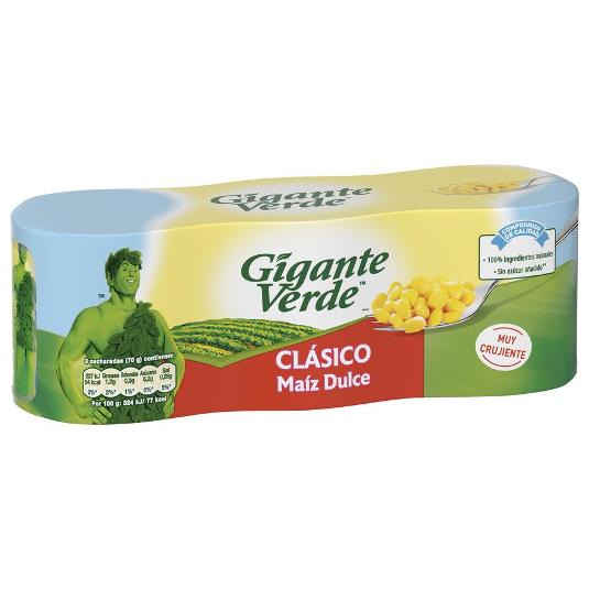 MAIZ DULCE 3X140 GIGANT VERDE PACK 420 GR