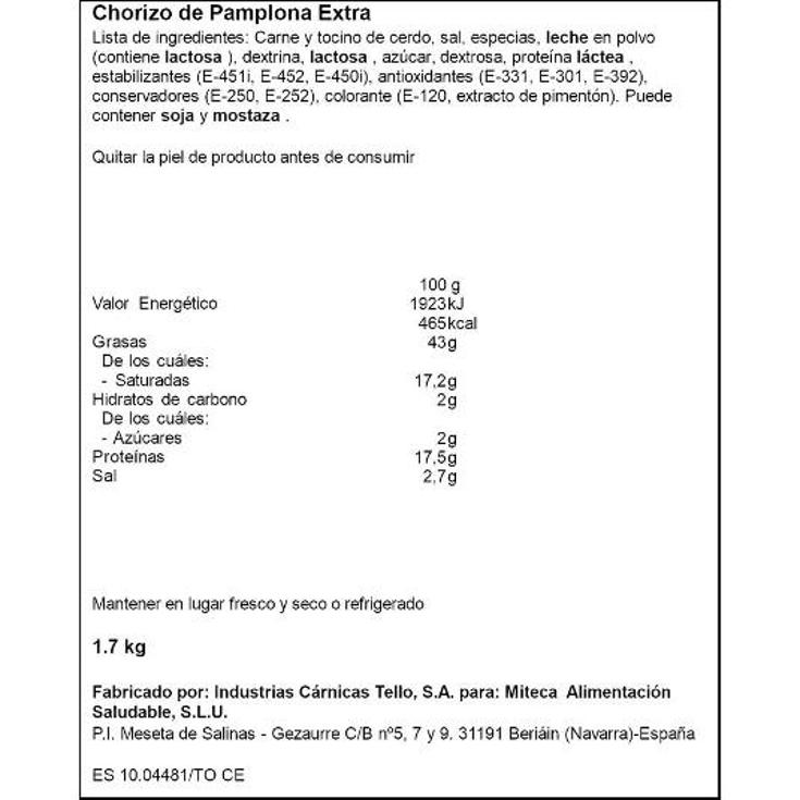 CHORIZO DE PAMPLONA EXTRA PAMPLONICA
