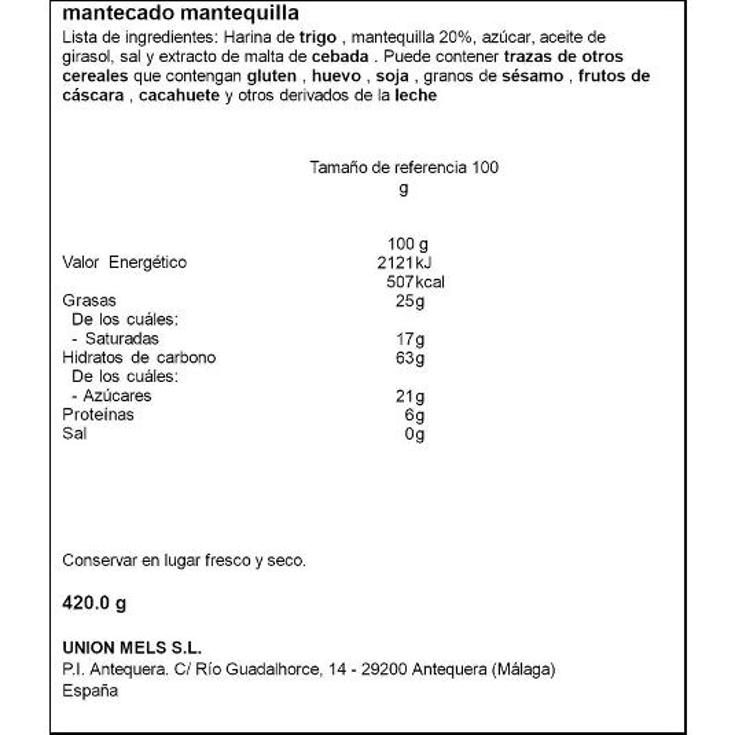 MANTECADO DE MANTEQUILLA D.SANCHEZ M ESTCH 420 GR