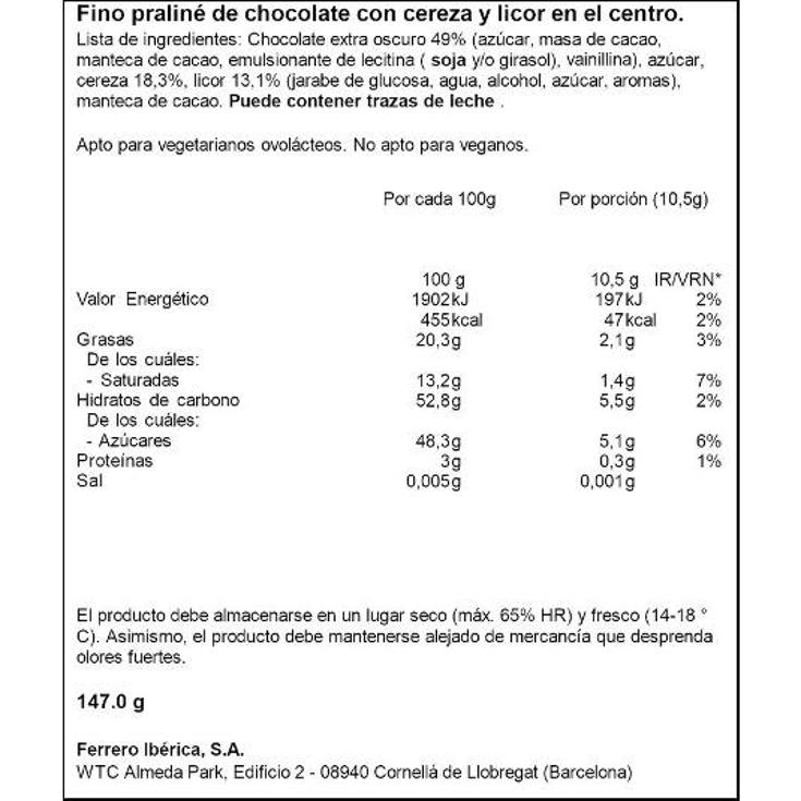 BOMBON ESTRELLA MON CHERI FERRERO ESTUCH 147 GR