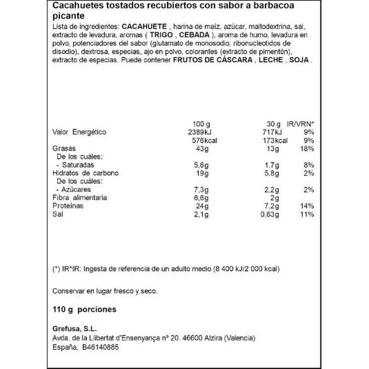 CACAHUETE CRUNCH GREFUSA BOLSA 110 GR