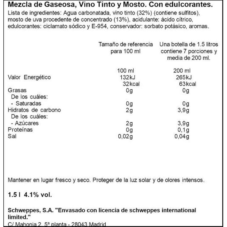 TINTO DE VERANO 4,3º LA CASERA BTLLA 1500 ML