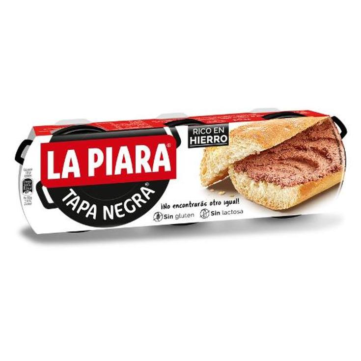 PATE TAPA NEGRA 3X75G LA PIARA PACK 225 GR