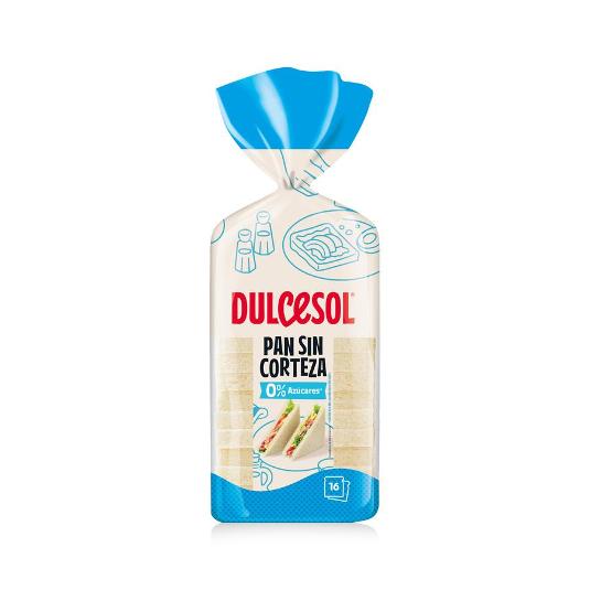 PAN DE MOLDE SIN CORTEZA DULCESOL PQTE 450 GR