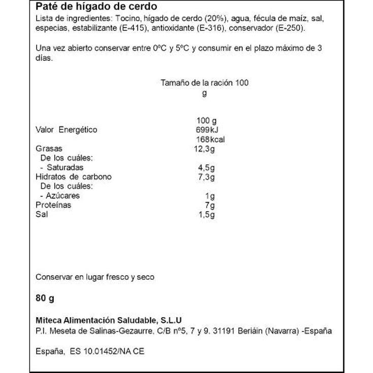 PATE HIGADO CERDO 3X80 GR. PAMPLONICA PACK 240 GR