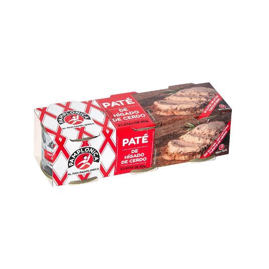 PATE HIGADO CERDO 3X80 GR. PAMPLONICA PACK 240 GR