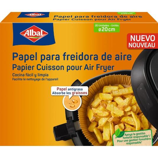 PAPEL FREIDORA AIRE 20X20 ALBAL CAJA 20 UD