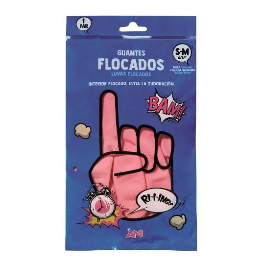GUANTE ROSA TALLA PEQ/MED AM BOLSA 2 UD