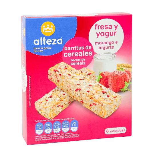 BARRITA CEREAL 6X25 FRESA YOGUR SPAR PQTE 150 GR