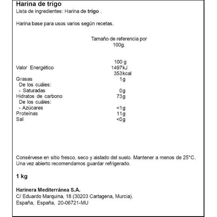 HARINA DE TRIGO HARIMSA PQTE 1 KG