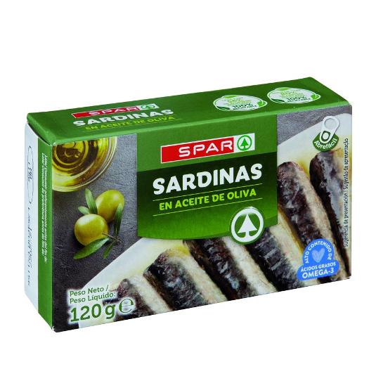 SARDINAS ACEITE OLIVA SPAR LATA 84 GR