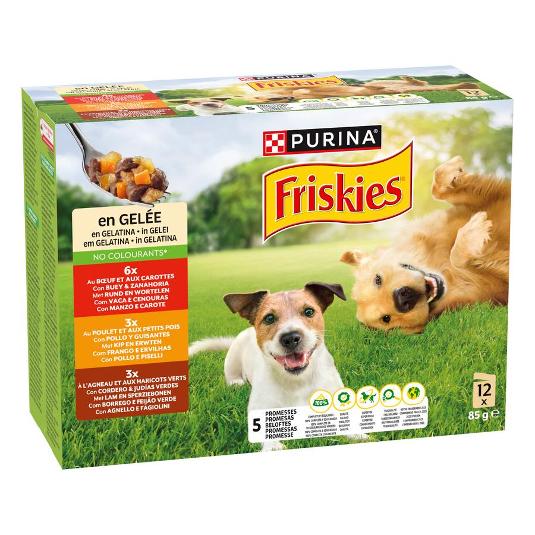 COMIDA PERRO GELAT.BUEY 12X85GR FRISKIES PACK 1020 GR