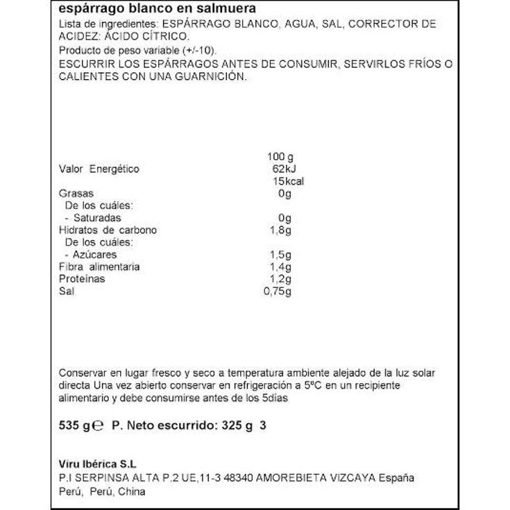 ESPARRAGOS BL MUY GRUESO EX9/12 SPAR FRASCO 325 GR