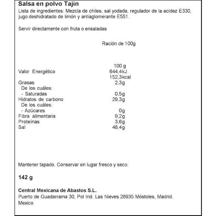 SAZONADOR TAJIN EN POLVO BOTE 142 GR