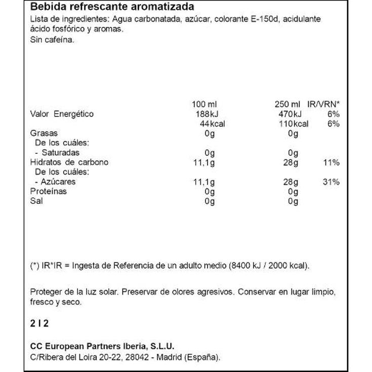 COCA COLA SIN CAFEINA COCA COLA BTLLA 2 LT