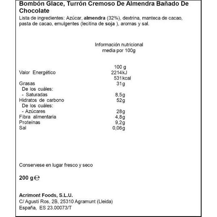 TURRON PRAL.ALMDRA.BOMBON GLASE VIRGINIA PTLLA 150 GR