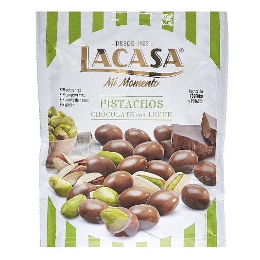 GRAJEAS CHOCOL.LECHE C/PISTACHO LACASA ESTCHE 100 GR