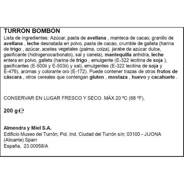 TURRON CHOCOLATE BOMBON ROCHER 1880 PTLLA 200 GR