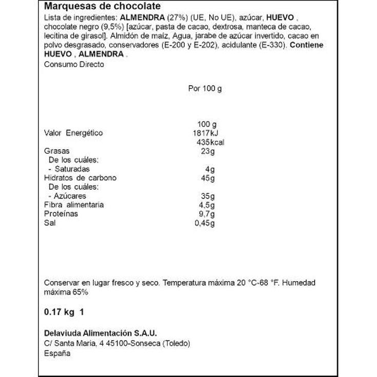 MARQUESAS CHOCOLATE DELAVIUDA ESTCHE 170 GR