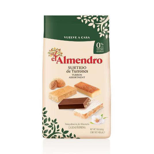 TURRON SURTIDO PORCIONES S/AZUC EL ALMENDRO BOLSA 400 GR