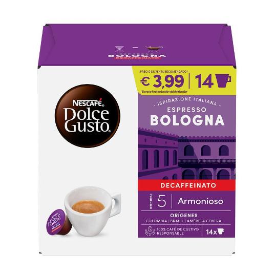 CAPSULAS CAFE ESPRESSO BOLOGNA DOLCE GUSTO CAJA 14 UD