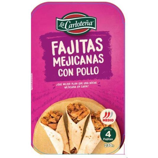 FAJITAS MEJICANAS POLLO LA CARLOTEÑA BDJA 230 GR