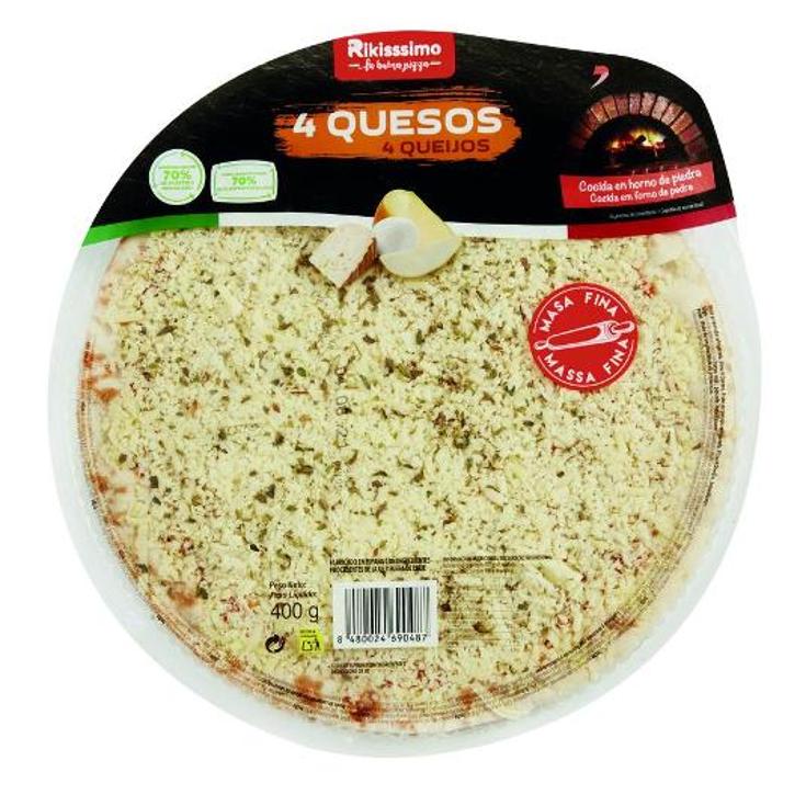 PIZZA REFRIGERADA CUATRO QUESOS RIKISSSIMO UNIDAD 400 GR