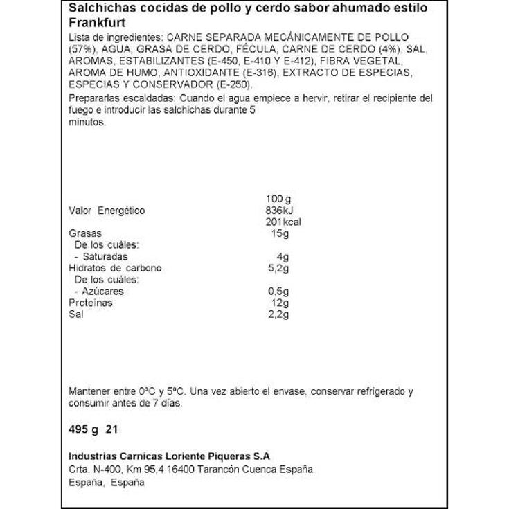 SALCHICHAS FRANKFURT X3 SPAR PQTE 420 GR