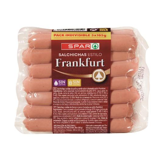 SALCHICHAS FRANKFURT X3 SPAR PQTE 420 GR