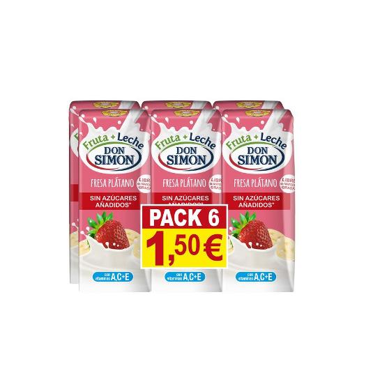 ZUMO FR.+LECHE FRESA ZERO 6X200 DON SIMON PACK 1200 ML