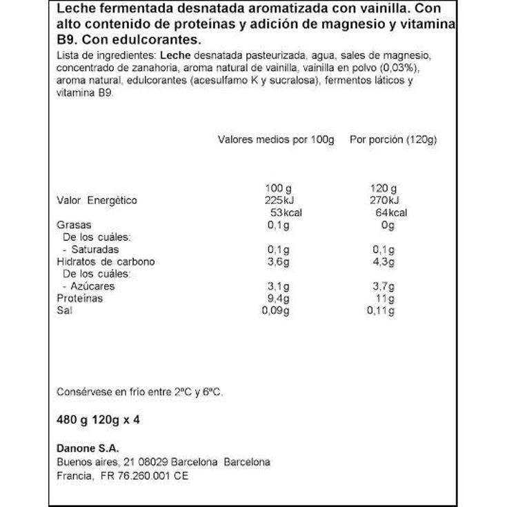 YOGUR PROT.VAINILLA YOPRO X4 DANONE PACK 480 GR