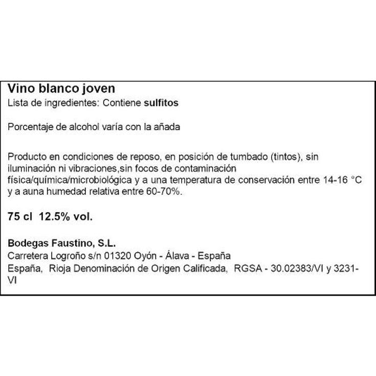 VINO BLANCO RIOJA 11,5º FAUSTINO VII BTLLA 75 CL