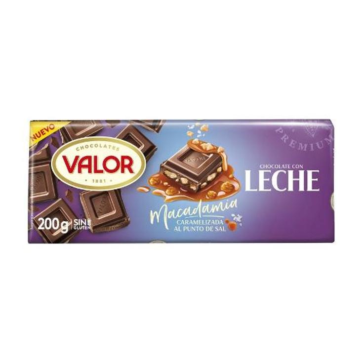 CHOCOLATE LECHE MACADAMIA CARAM VALOR PTLLA 200 GR