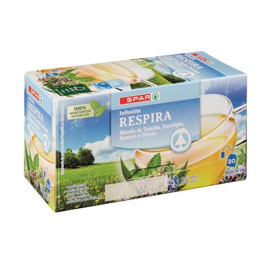 INFUSIONES RESPIRA 20 UD SPAR PQTE 20 UD